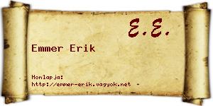 Emmer Erik névjegykártya